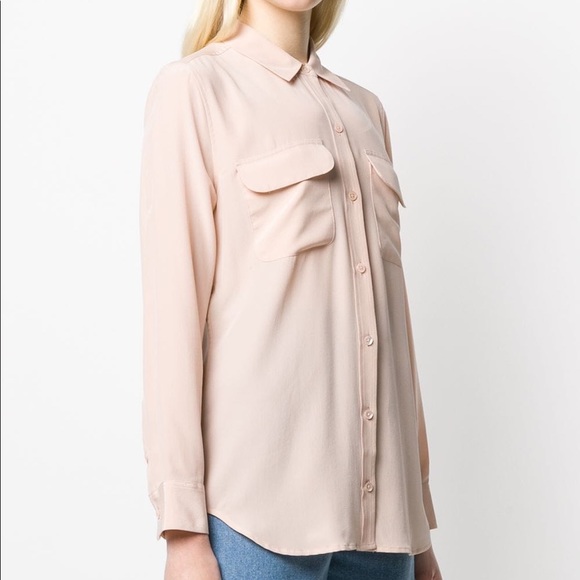 Equipment Tops - Equipment Slim Signature Button Down Nude Shirt